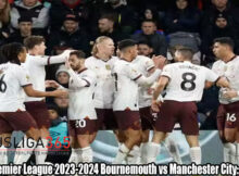 Hasil Premier League 2023-2024 Bournemouth vs Manchester City