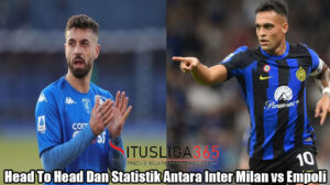 Head To Head Dan Statistik Antara Inter Milan vs Empoli