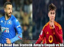 Head To Head Dan Statistik Antara Empoli vs AS Roma